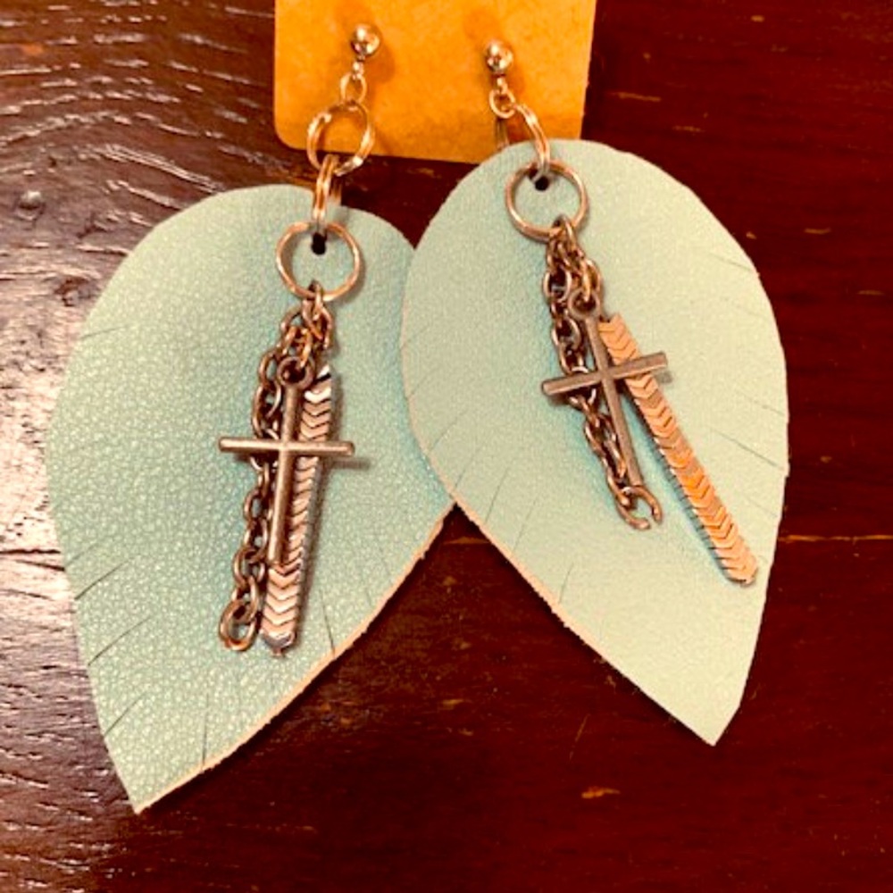 Light weight faux leather earrings